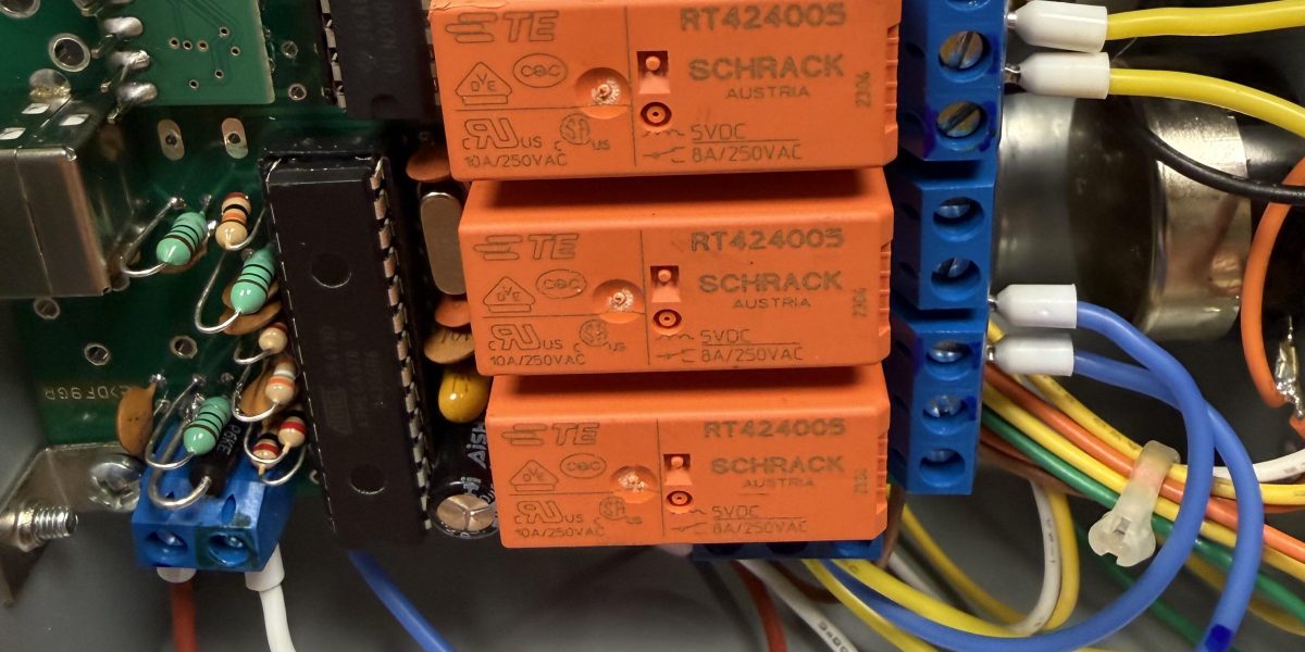 ERC board wired and mounted inside the rotator controller case