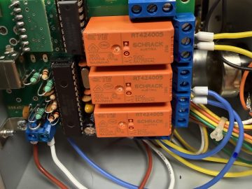 ERC board wired and mounted inside the rotator controller case