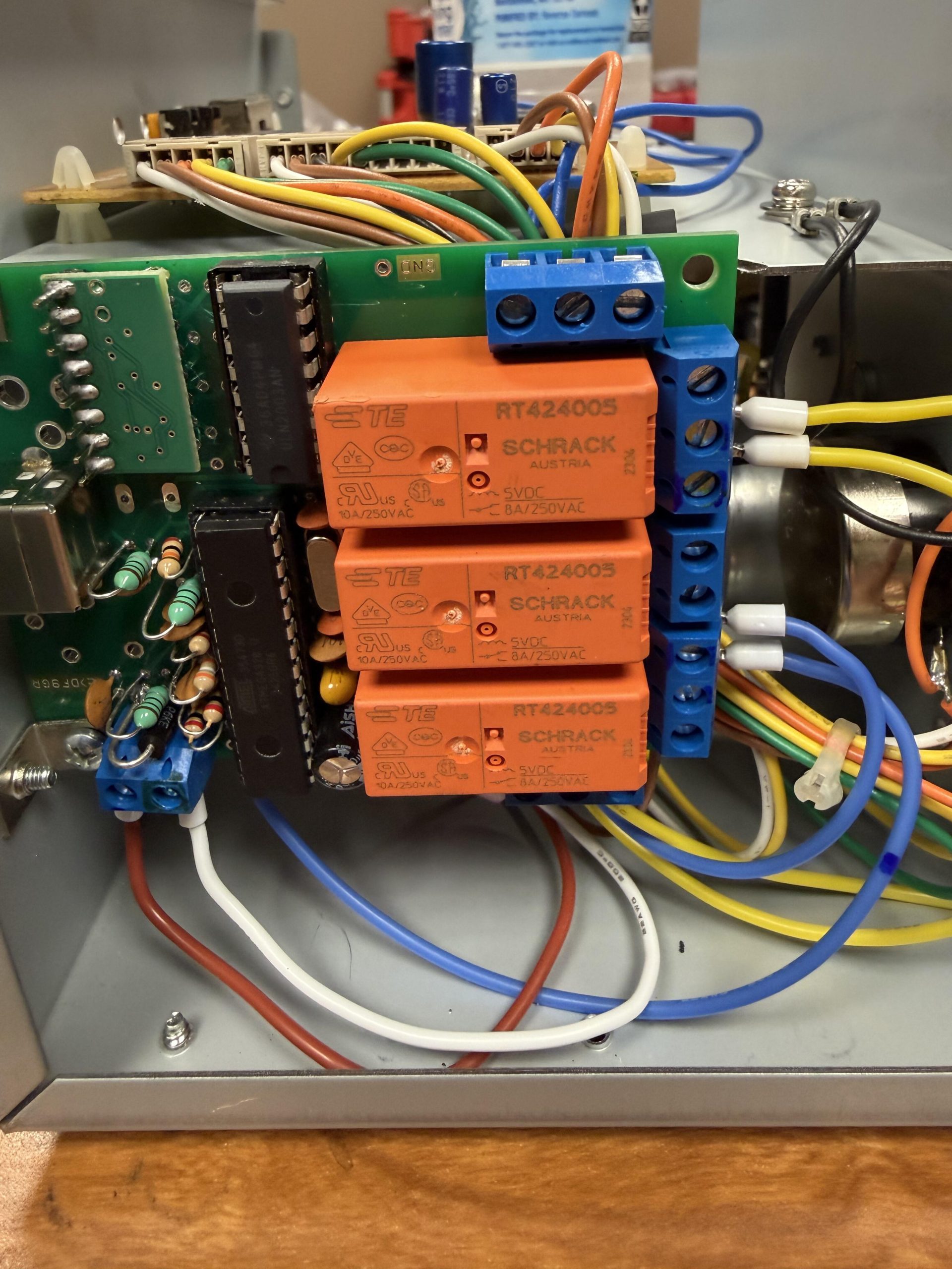ERC board wired and mounted inside the rotator controller case