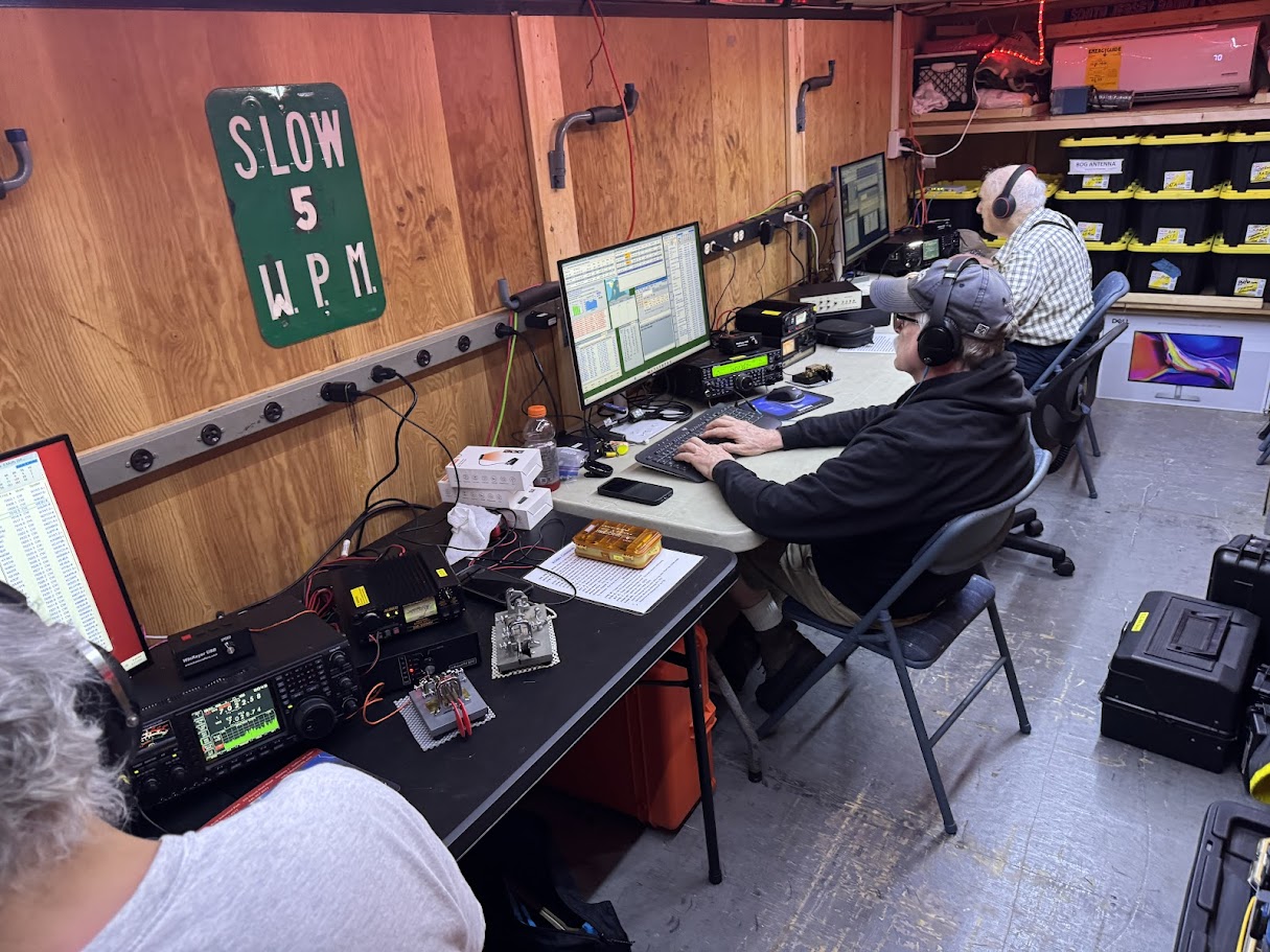 CW operators at work, with the vintage 
