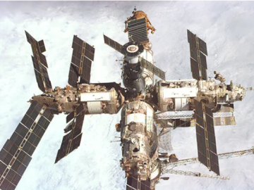 The Mir Space Station in orbit