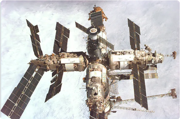 The Mir Space Station in orbit