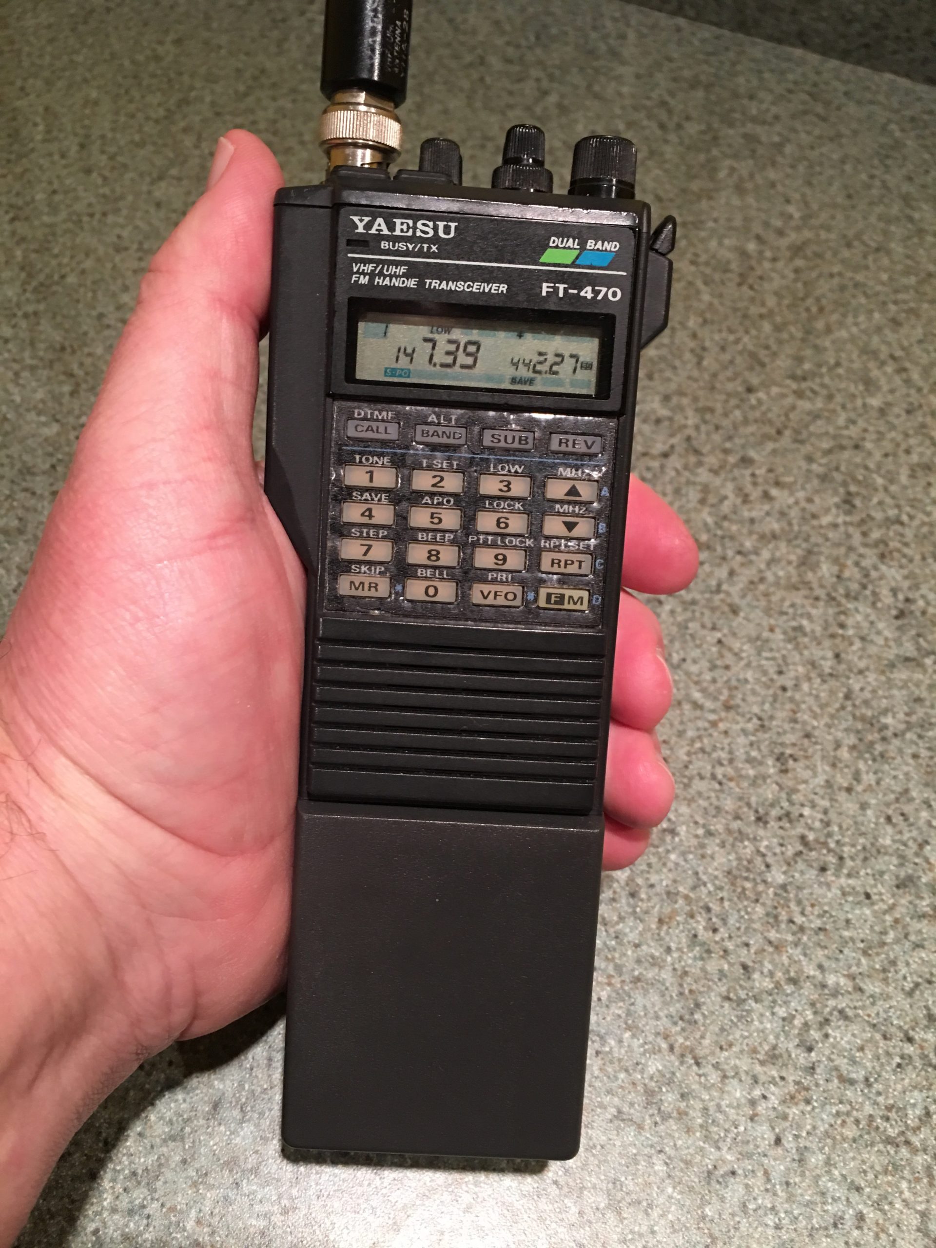 Yaesu FT-470 dual-band handheld transceiver
